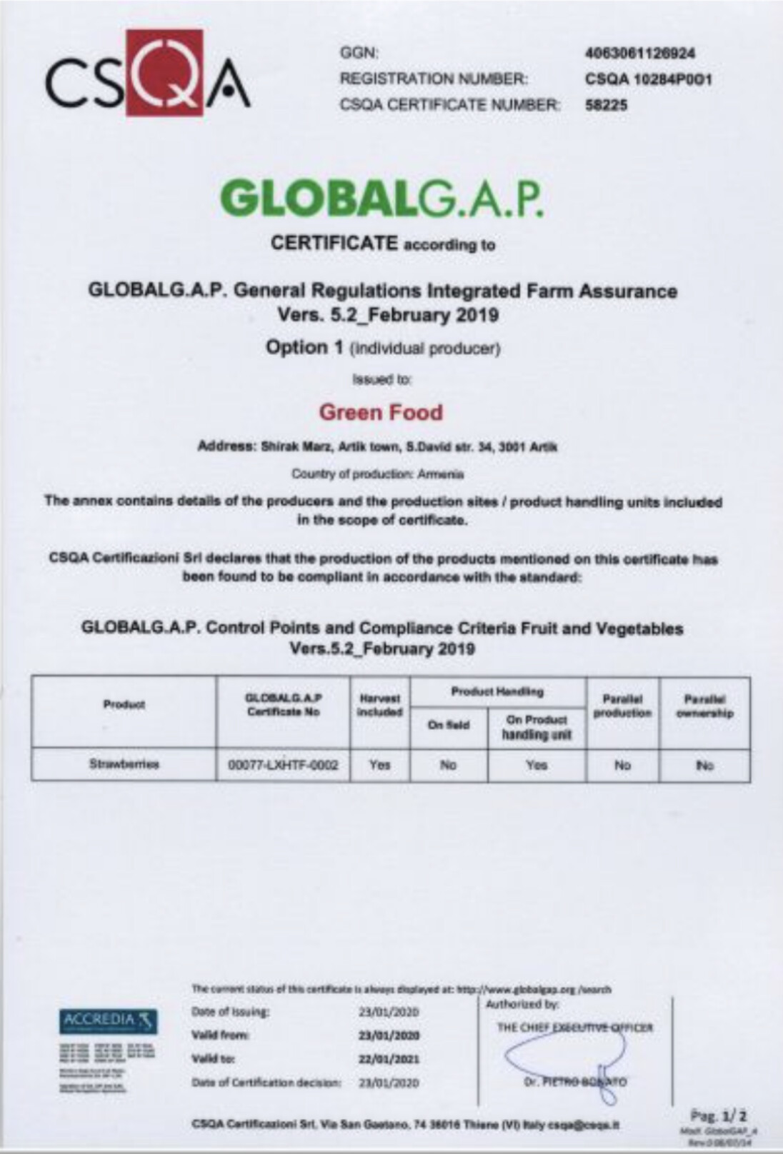 global gap sertificate